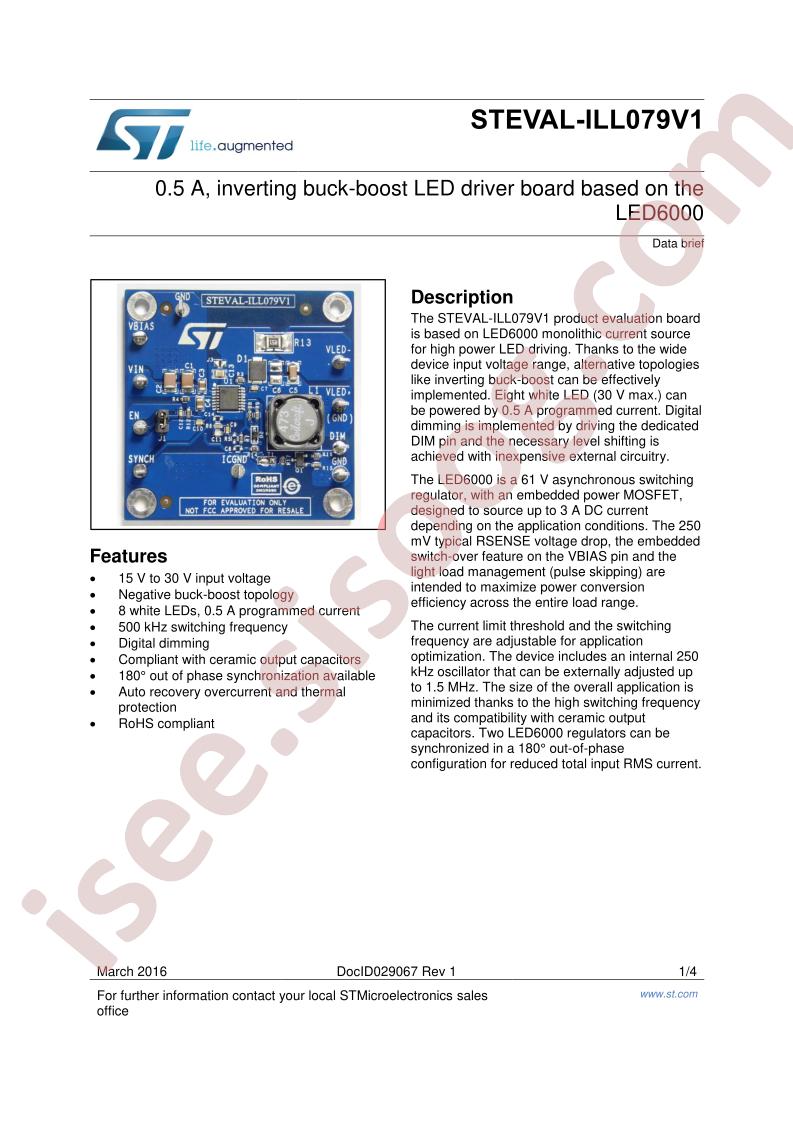 STEVAL-ILL079V1 Data Brief