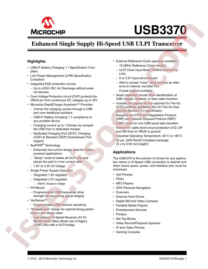 USB3370 Datasheet