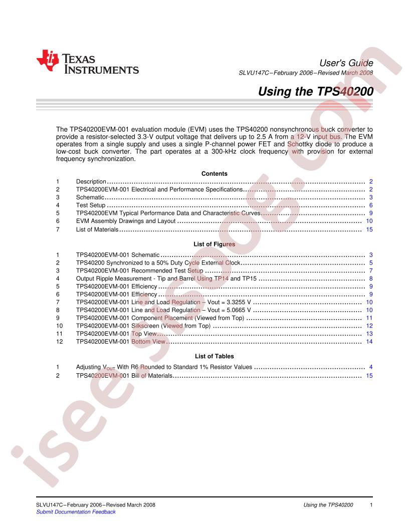 TPS40200EVM-001 Users Guide