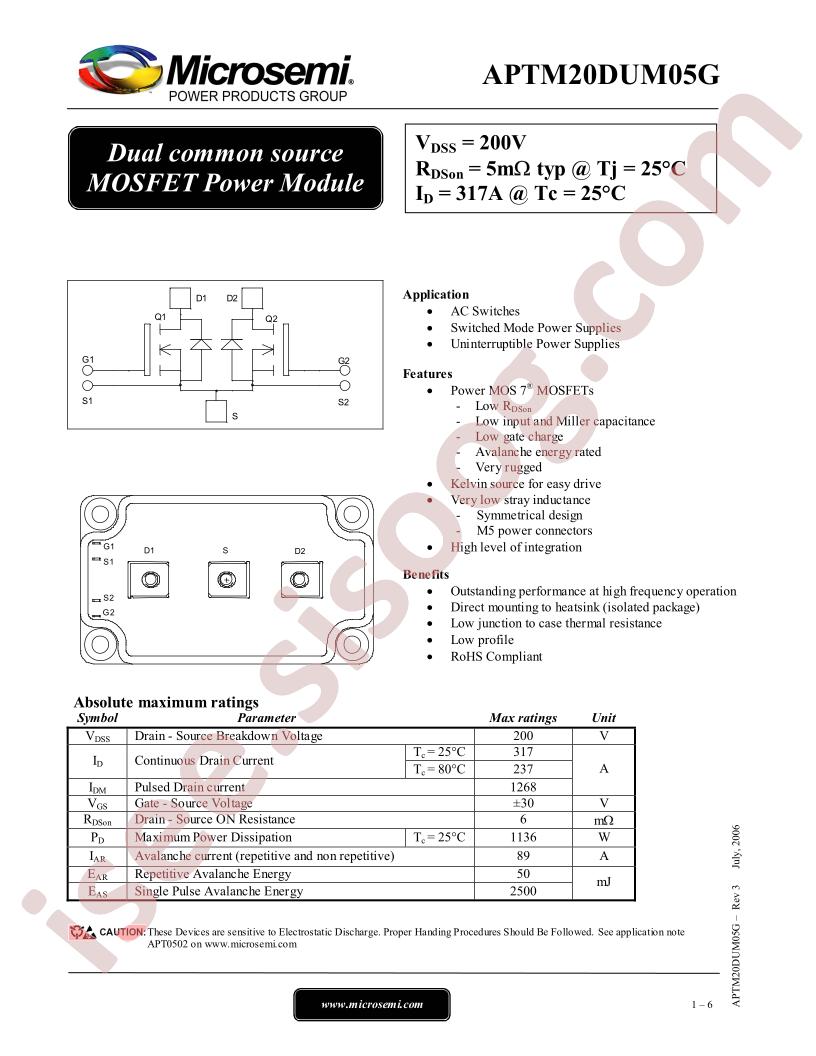 APTM20DUM05G