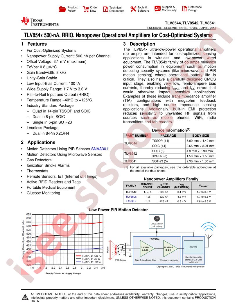 TLV854x Datasheet