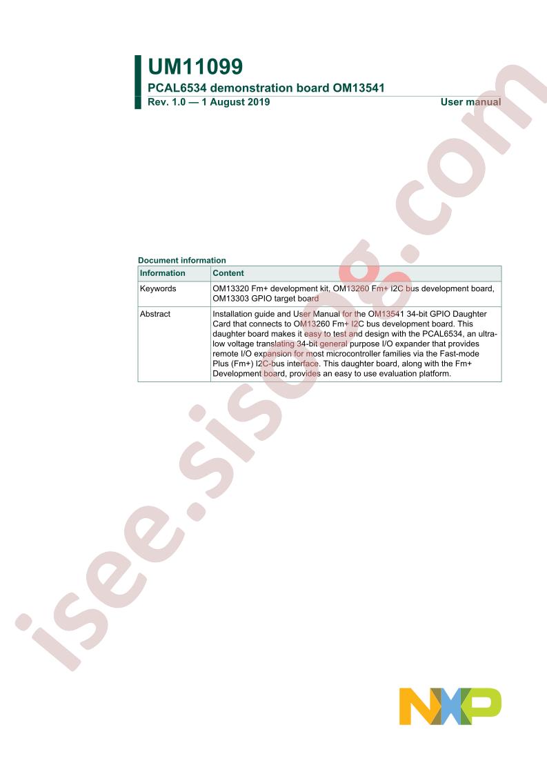 PCAL6534 Demo Brd OM13541 User Manual
