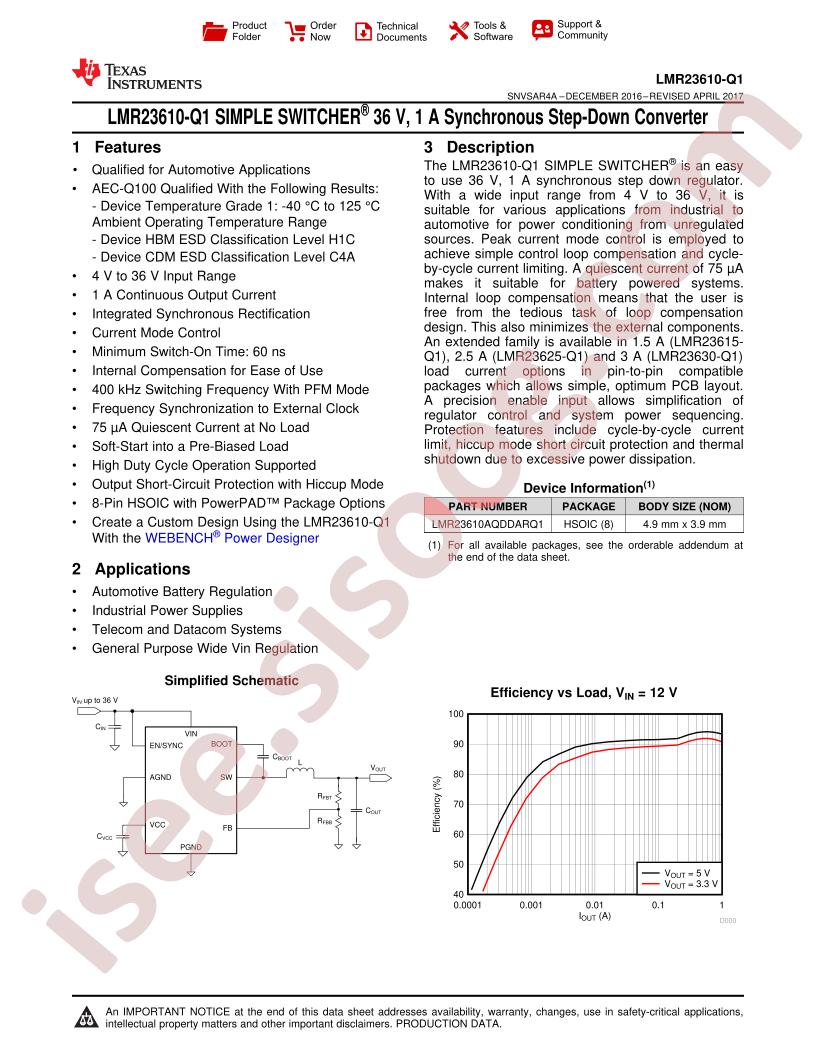 LMR23610-Q1 Datasheet