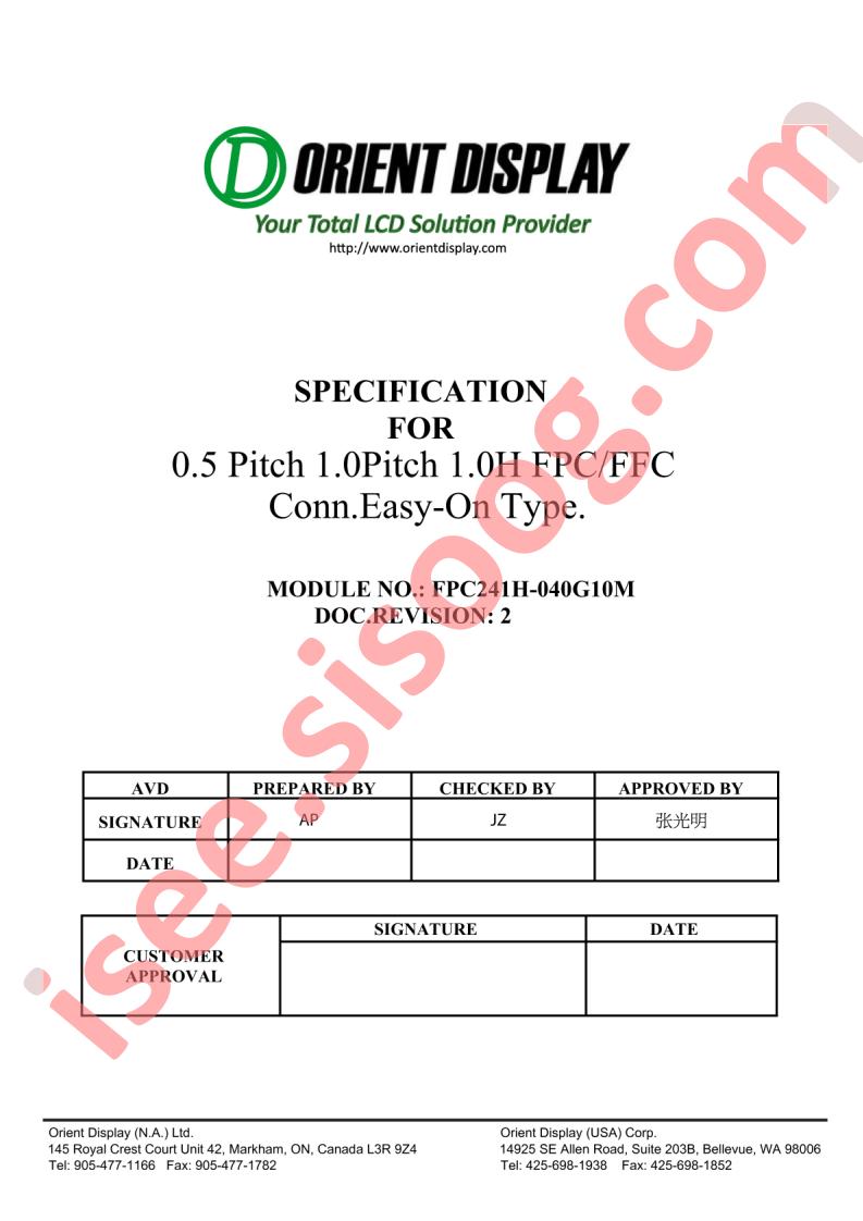 FPC241H-040G10M Spec