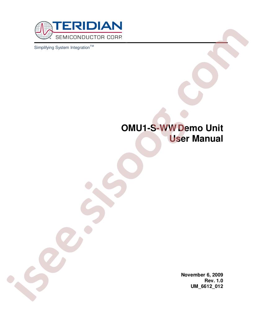 78M6612-DB/OMU-USB Demo Unit