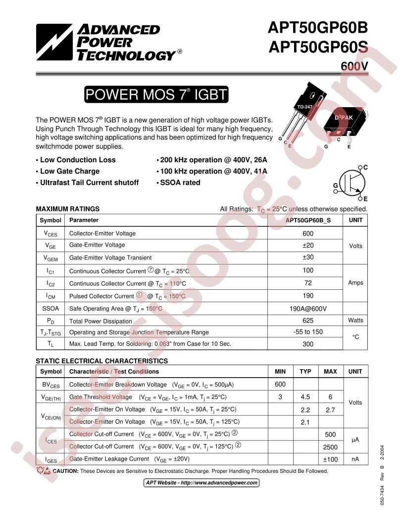 APT50GP60(B,S)