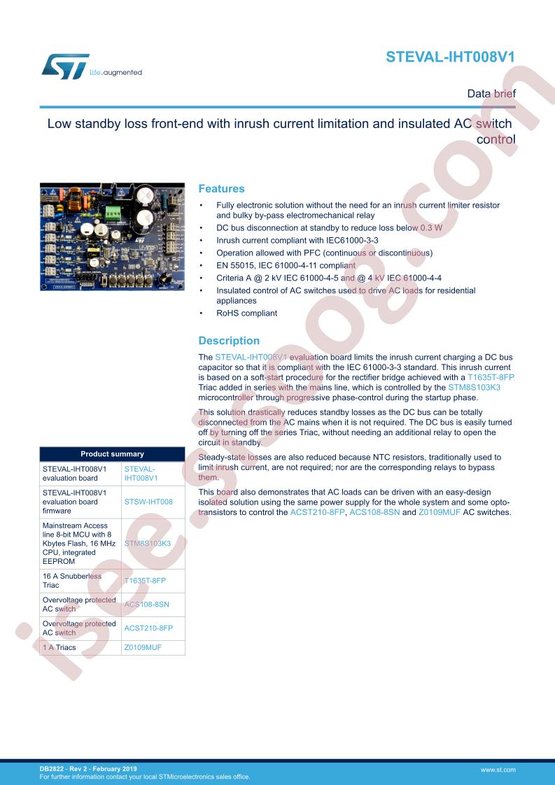 STEVAL-IHT008V1 Data Brief