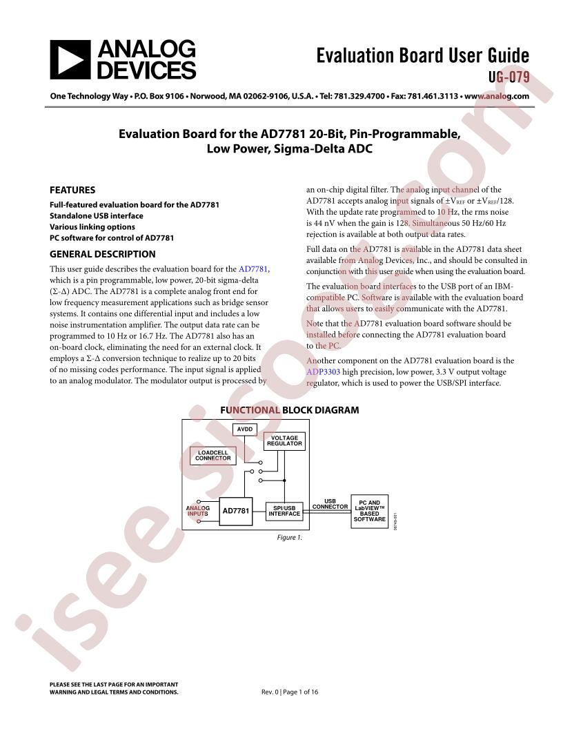 AD7781 Eval Brd Guide