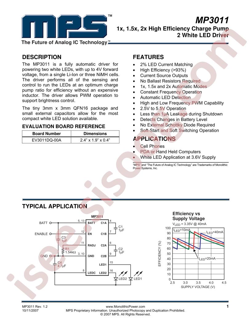 MP3011 Datasheet