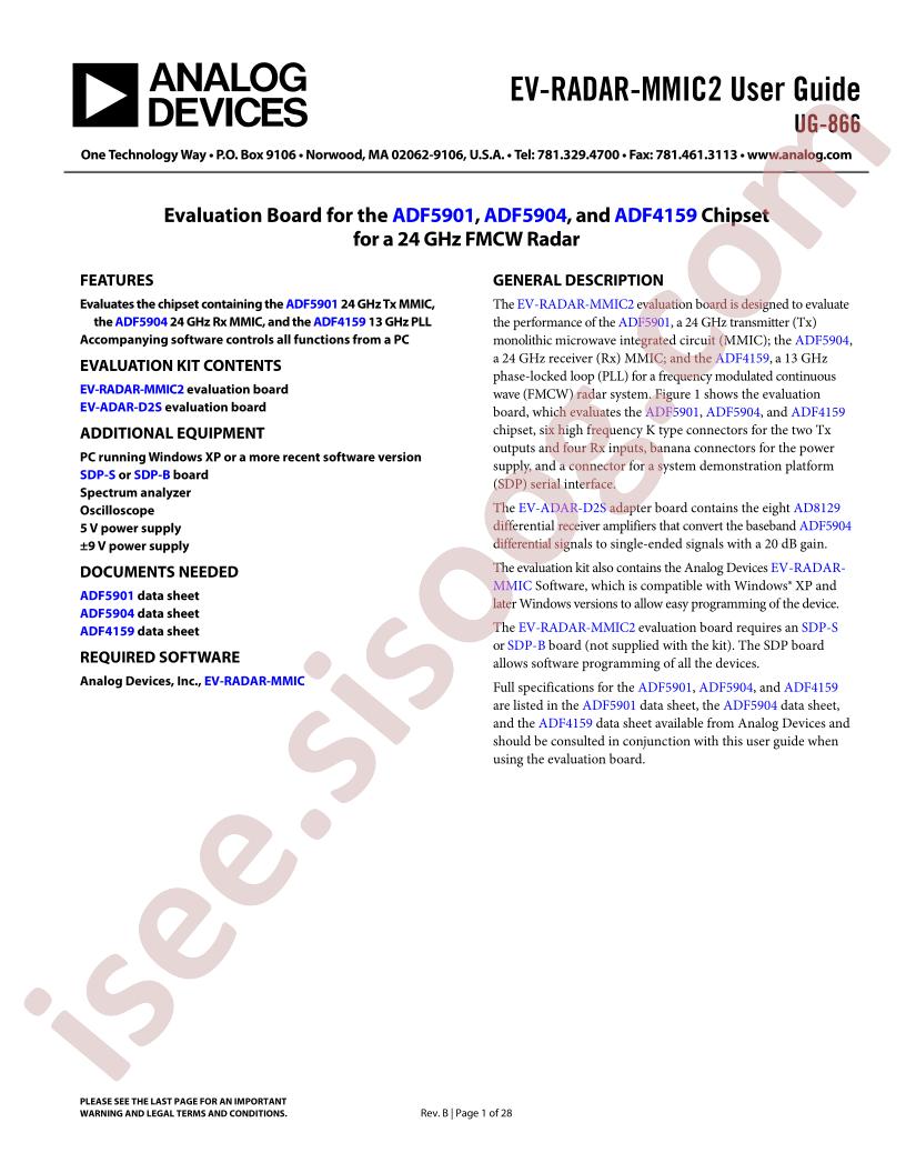 EV-RADAR-MMIC2 Guide