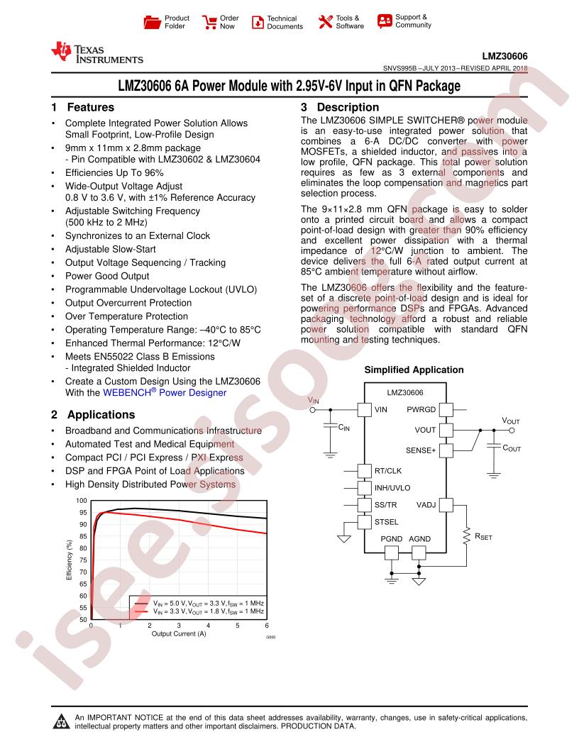 LMZ30606 Datasheet