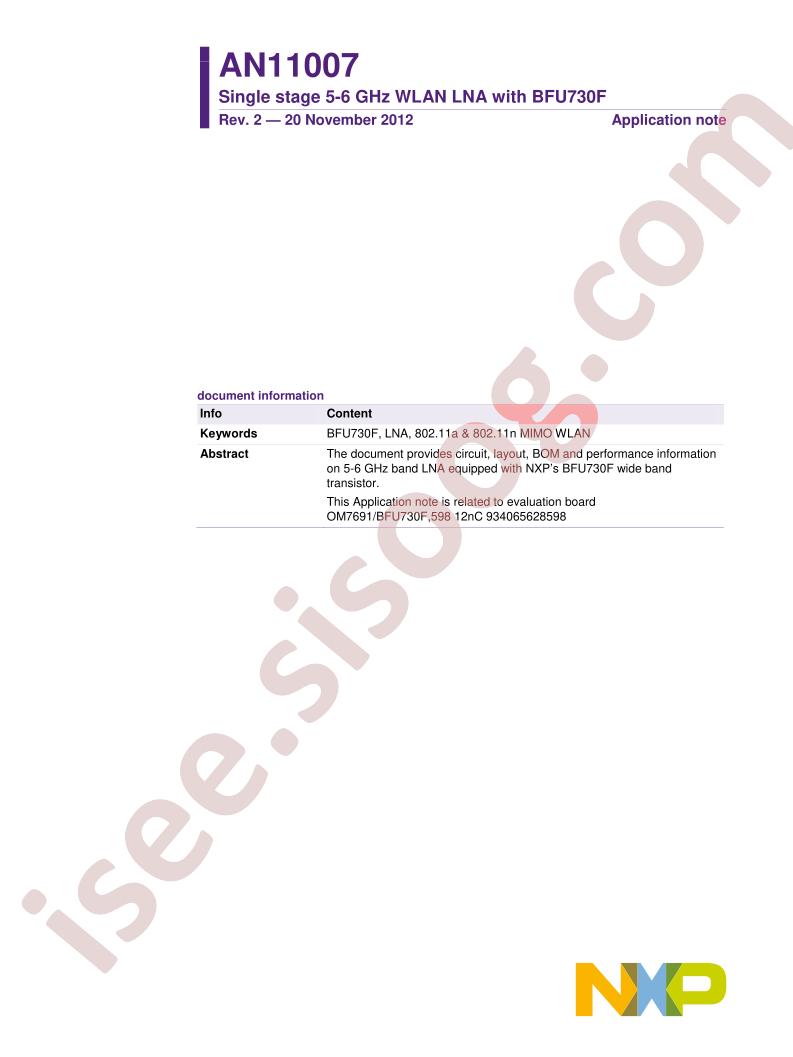 5-6 GHz WLAN LNA BFU730F