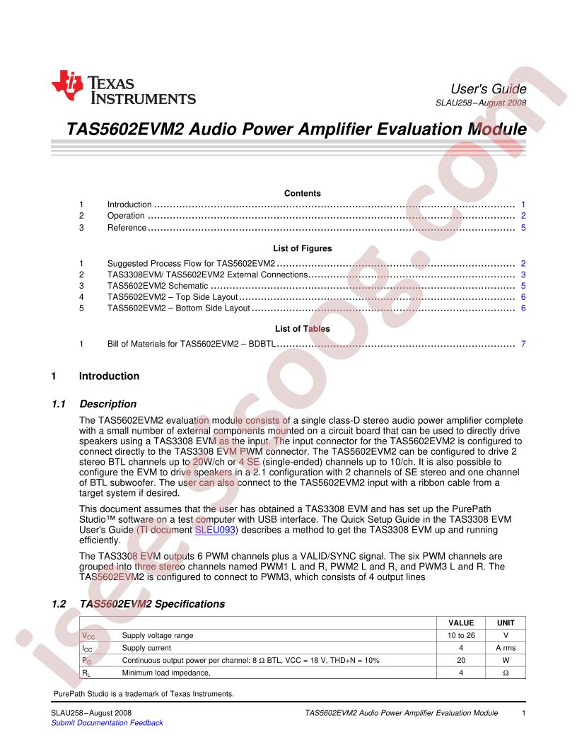 TAS5602EVM2 User Guide