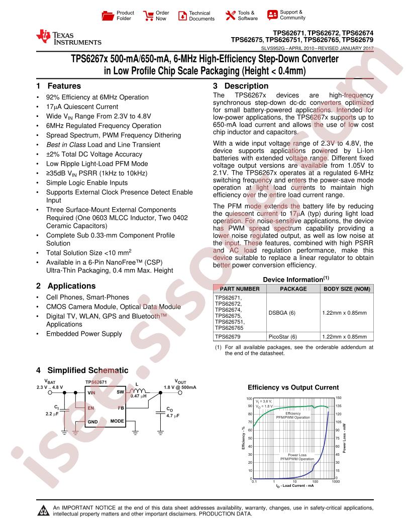 TPS6267x Datasheet