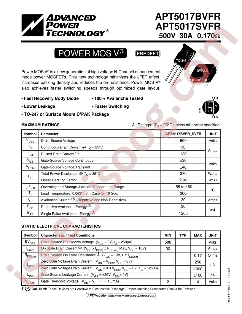 APT5017(B,S)VFR