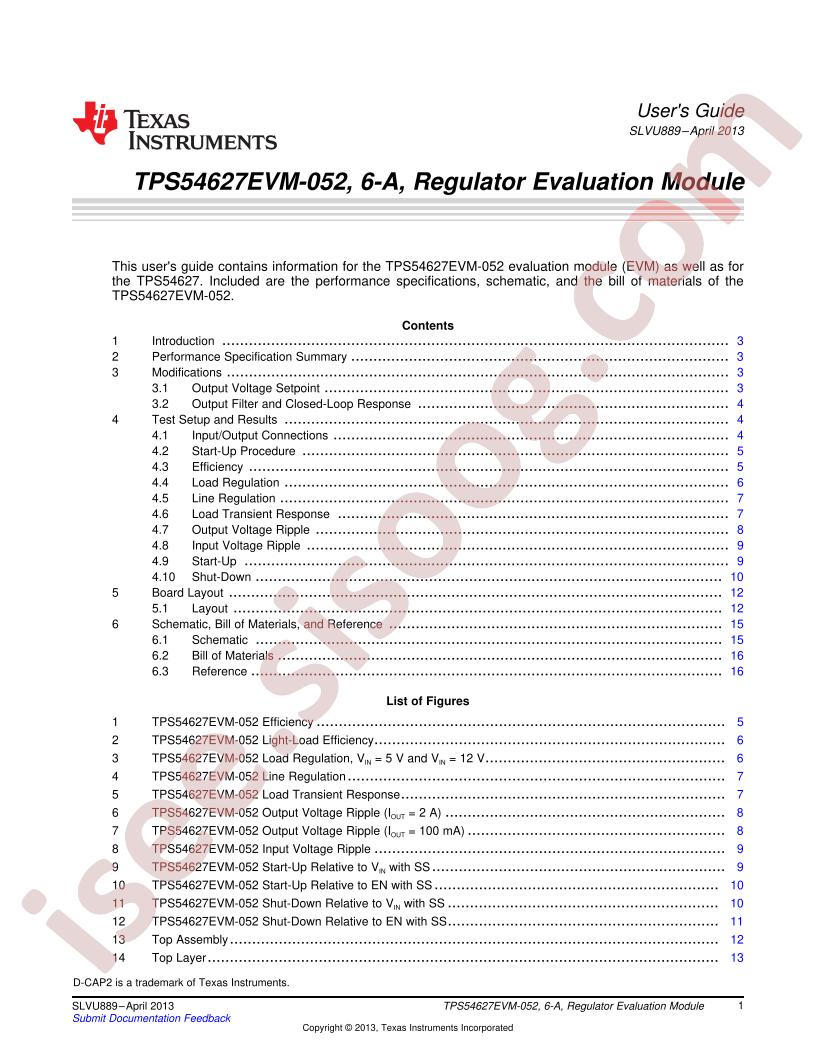 TPS54627EVM-052 User Guide