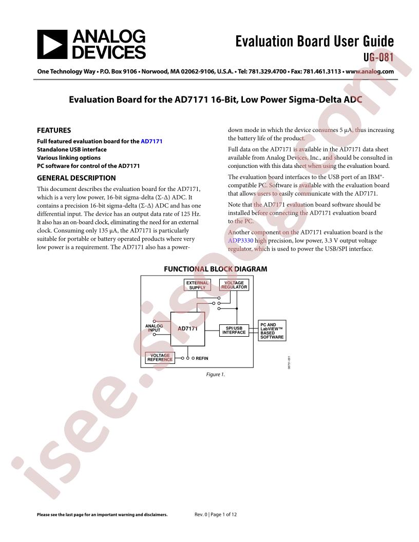 AD7171 Eval Brd Guide