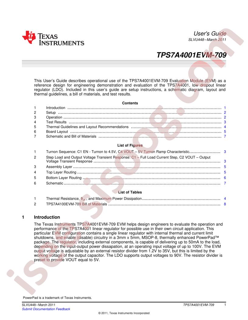 TPS7A4001EVM-709 User Guide