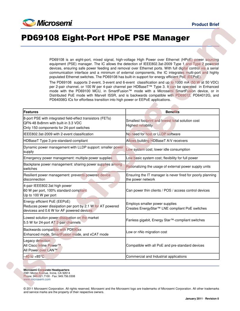 PD69108 Product Brief