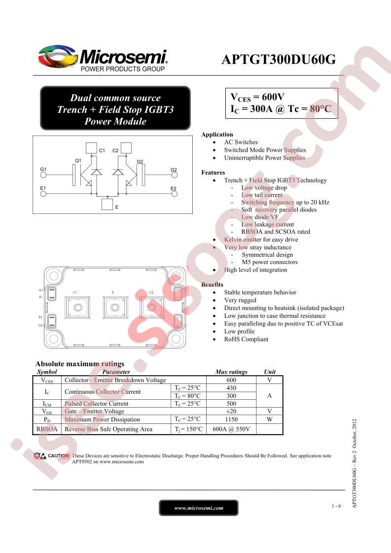 APTGT300DU60G