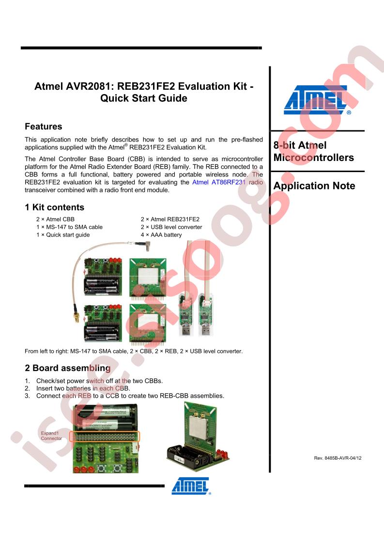 REB231FE2 Eval Kit Quick Start Guide