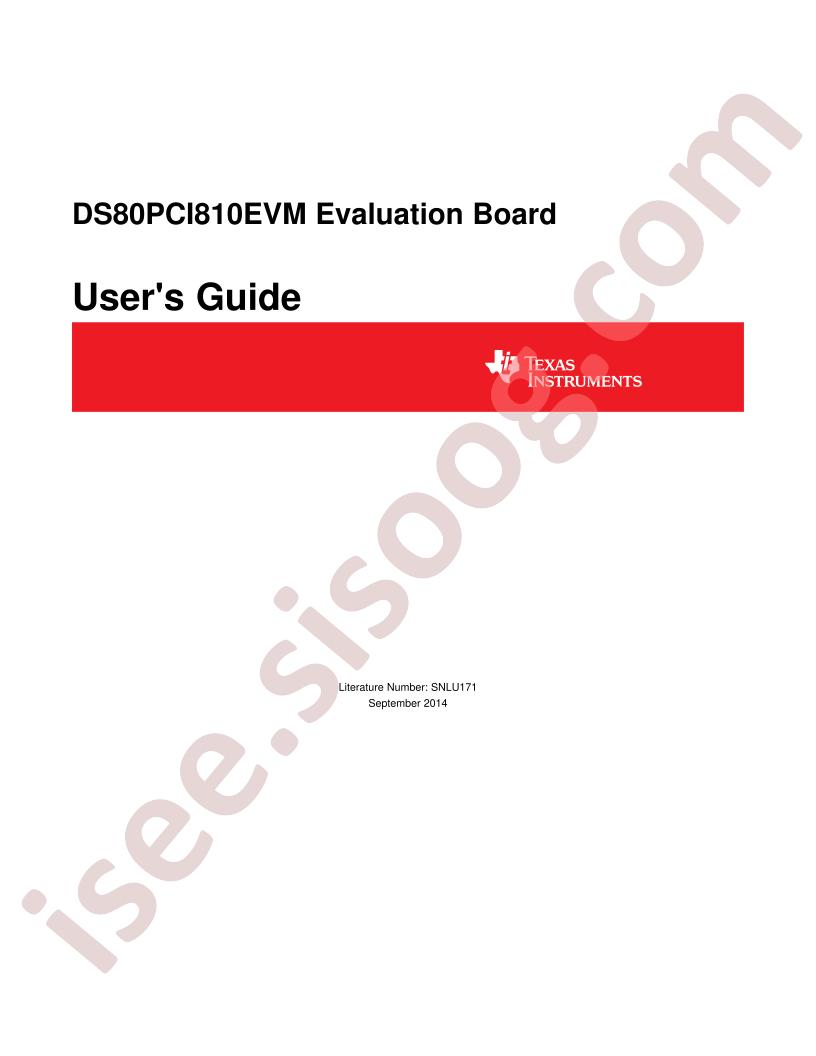 DS80PCI810EVM User Guide