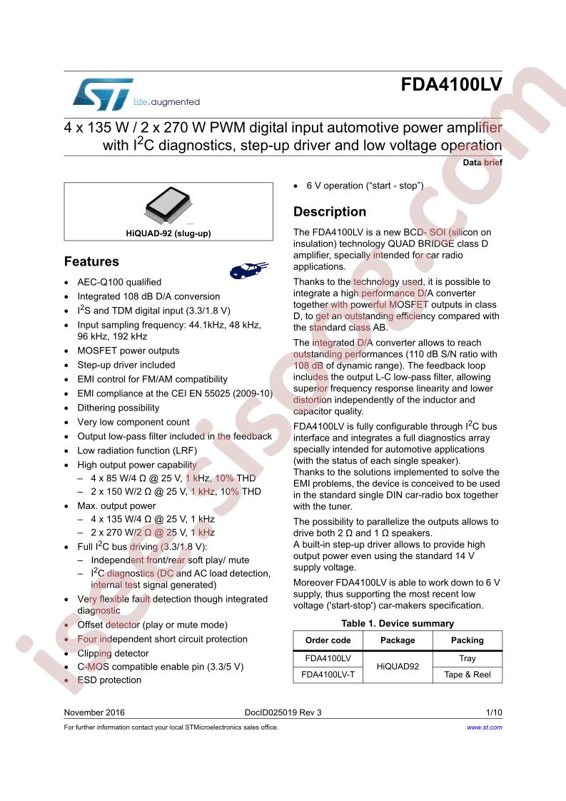 FDA4100LV Brief