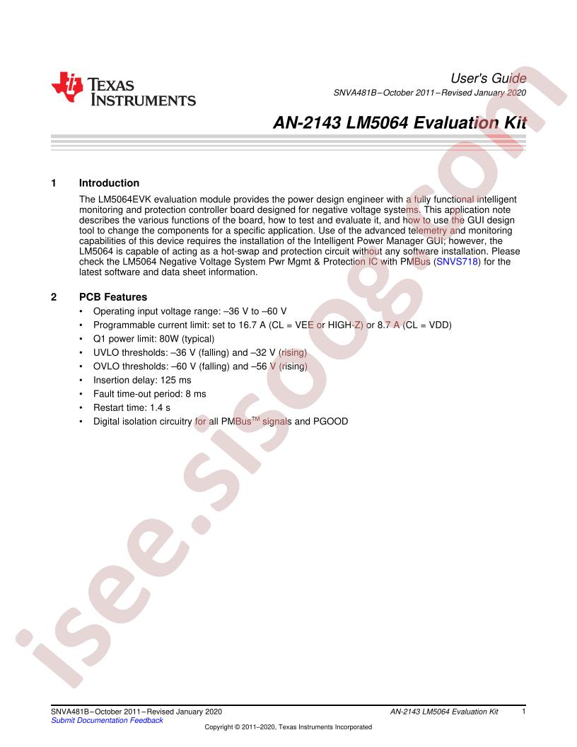 LM5064 Eval Kit Appl Note