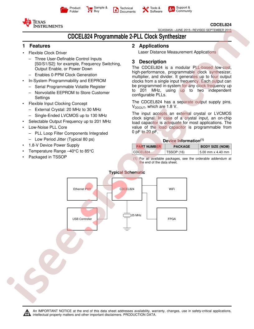 CDCEL824 Datasheet