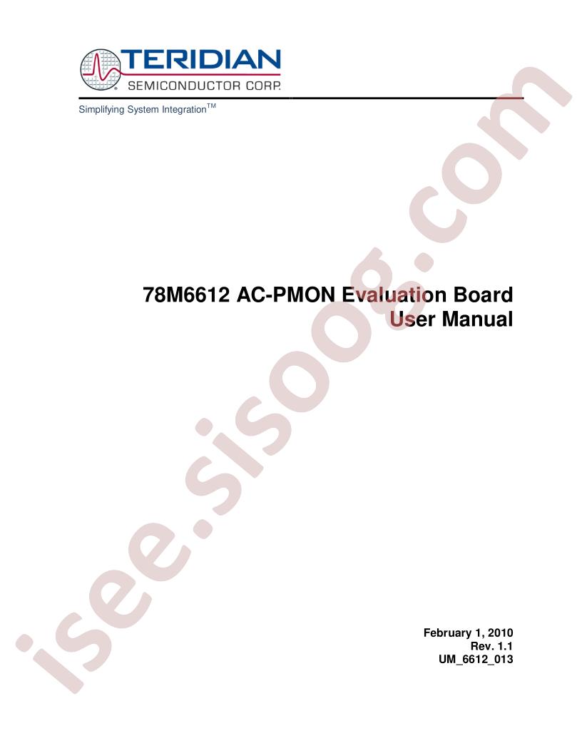 78M6612 AC-PHON Eval Brd