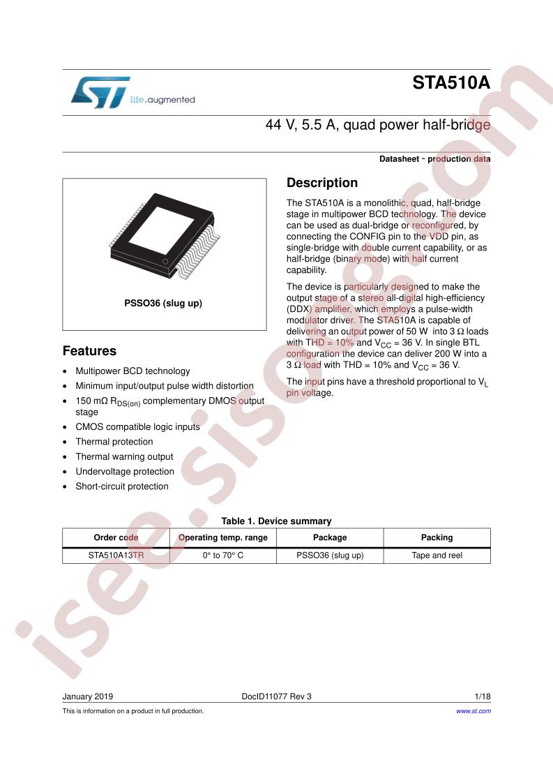 STA510A Datasheet