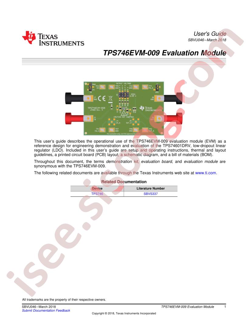 TPS746EVM-009 User Guide