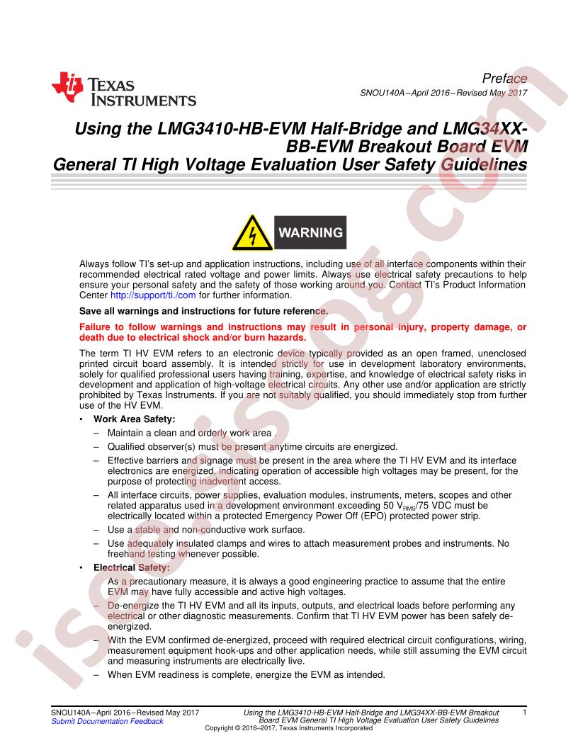 LMG3410-HB-EVM & LMG34XXBB-  EVMSafety Guidelines