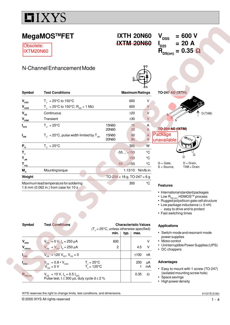 IXT(H,M)20N60