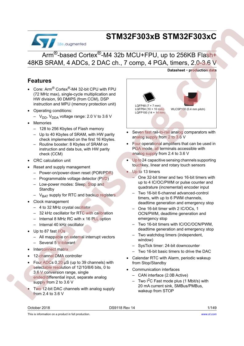 STM32F303xB, xC