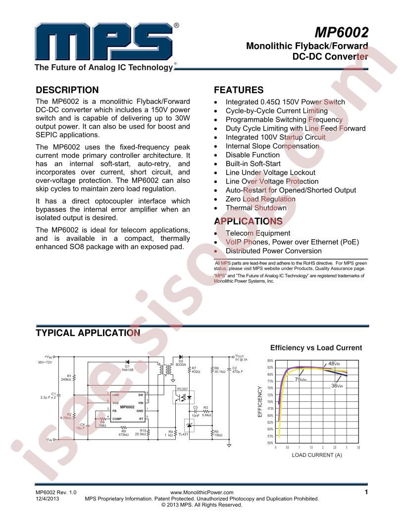 MP6002 Datasheet