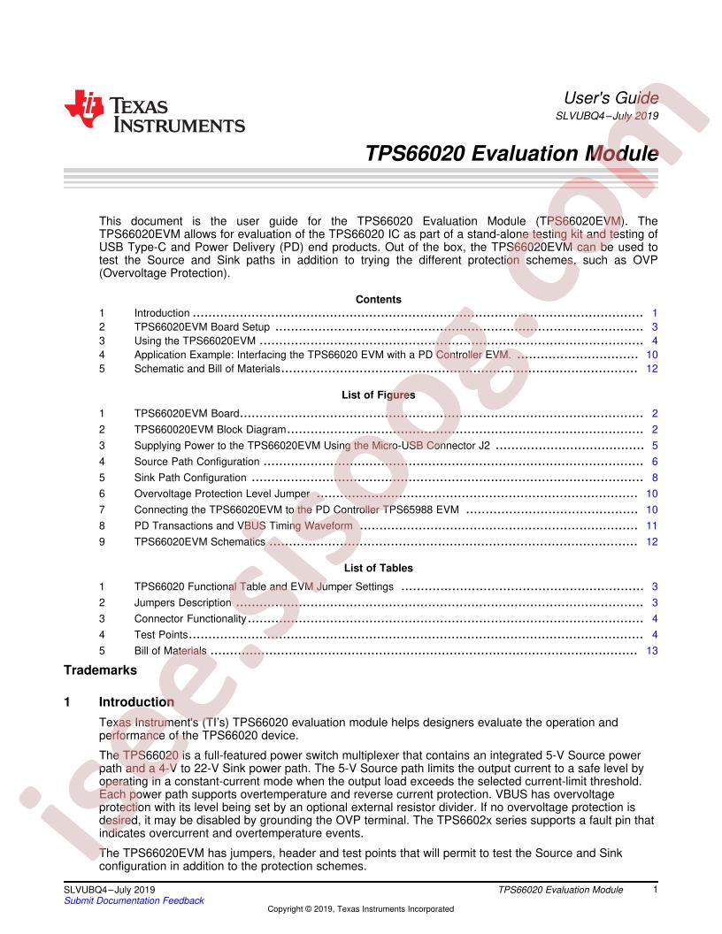 TPS66020EVM User Guide