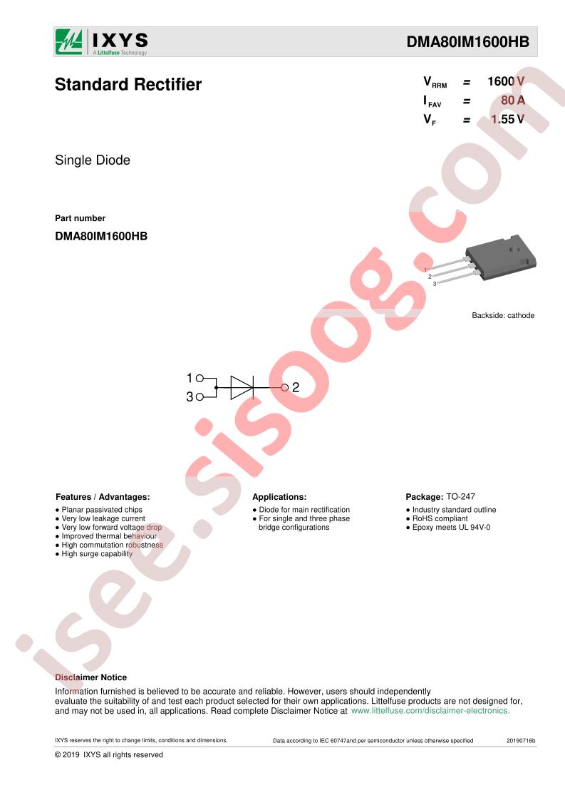 DMA80IM1600HB Datasheet