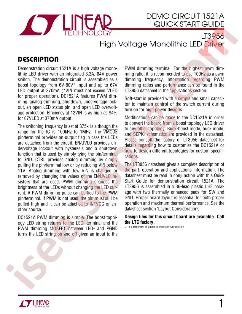DC1521A Quick Start Guide