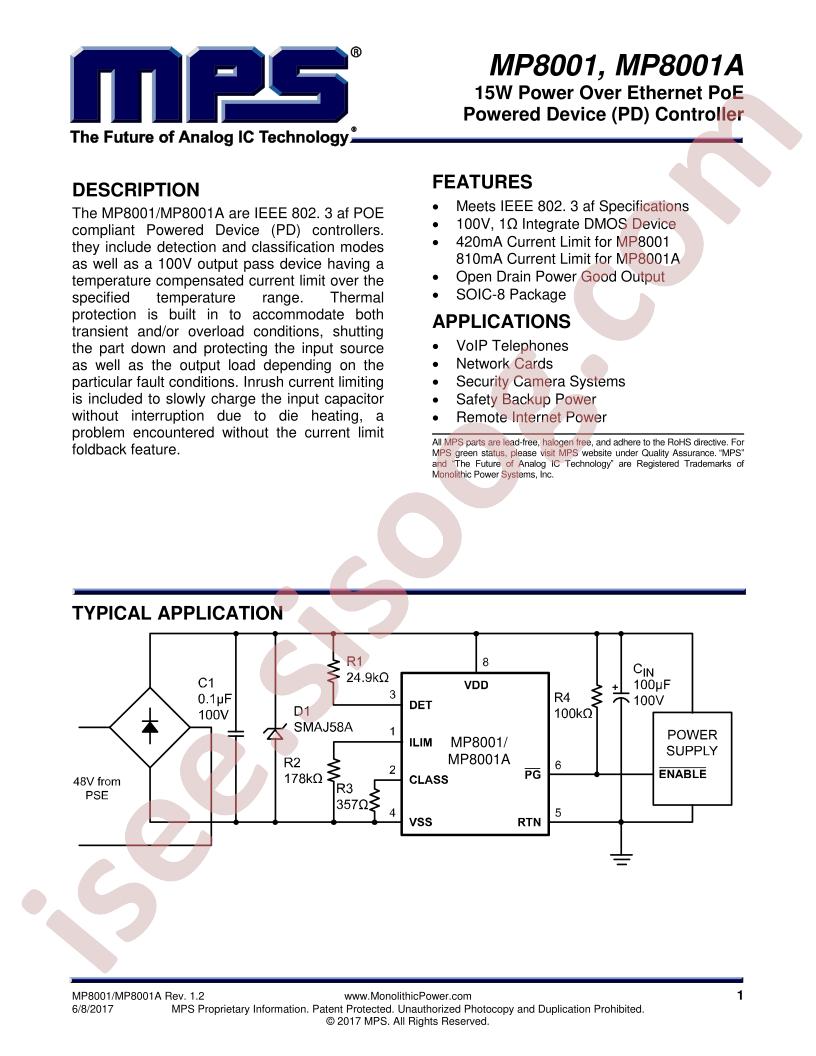 MP8001 Datasheet