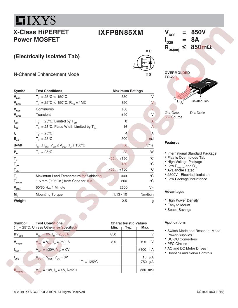IXFP8N85XM