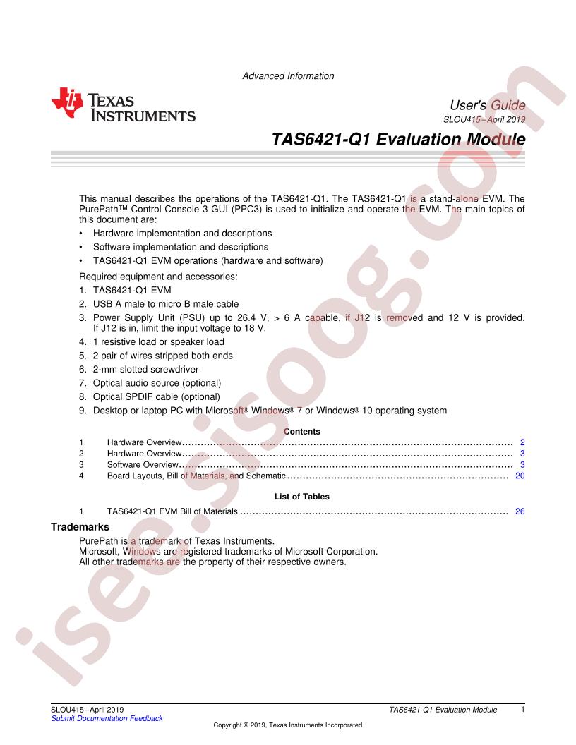 TAS6421Q1EVM