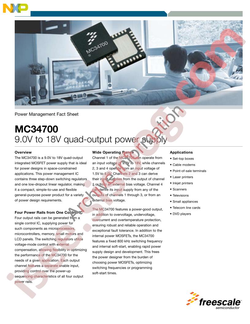 MC34700 Fact Sheet