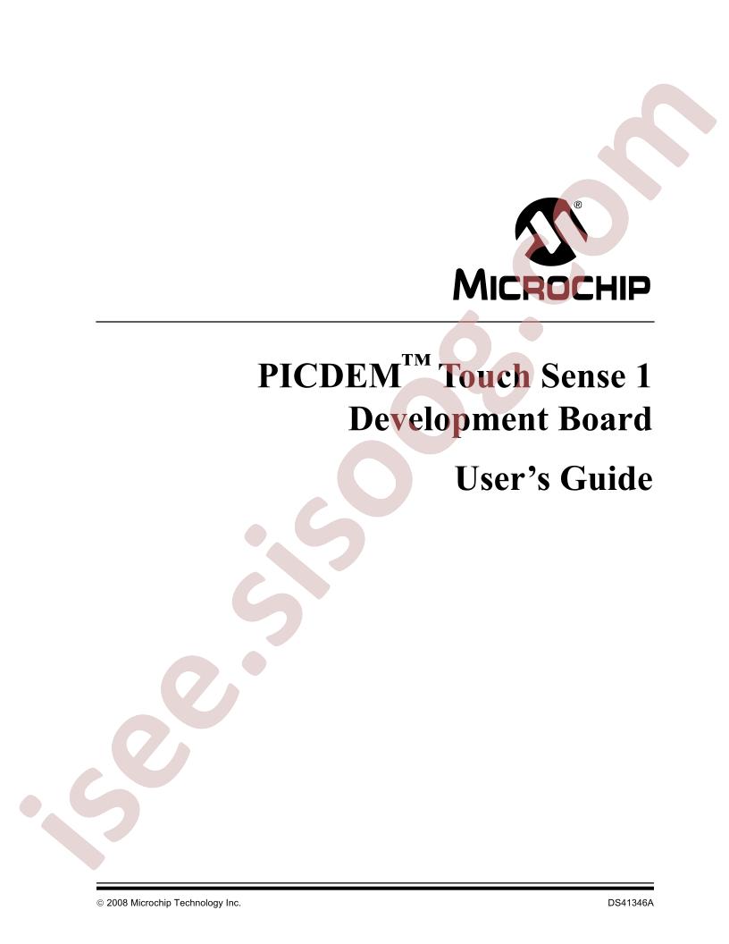 PICDEM Touch Sense 1 Dev Board User Guide