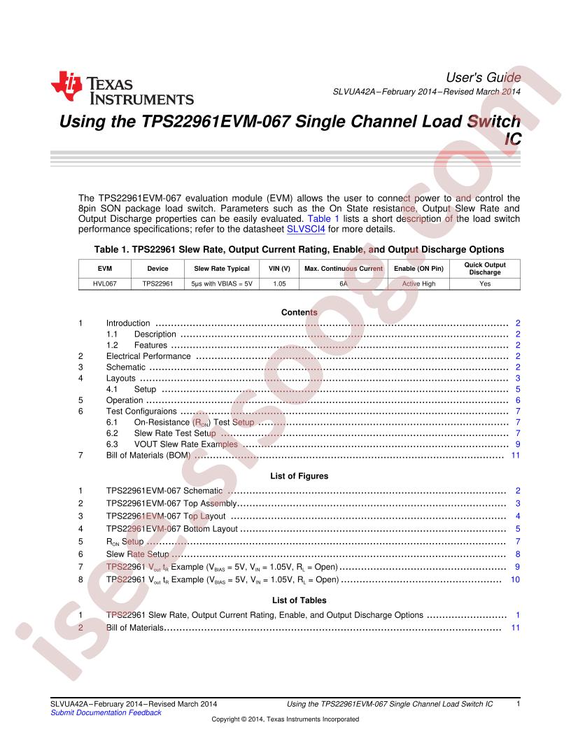 TPS22961EVM-067 User Guide