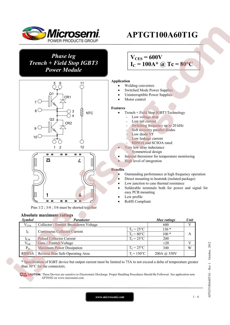 APTGT100A60T1G