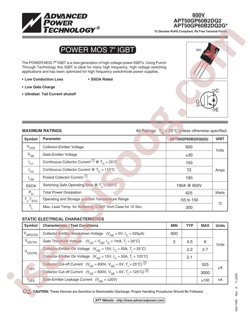 APT50GP60B2DQ2(G)