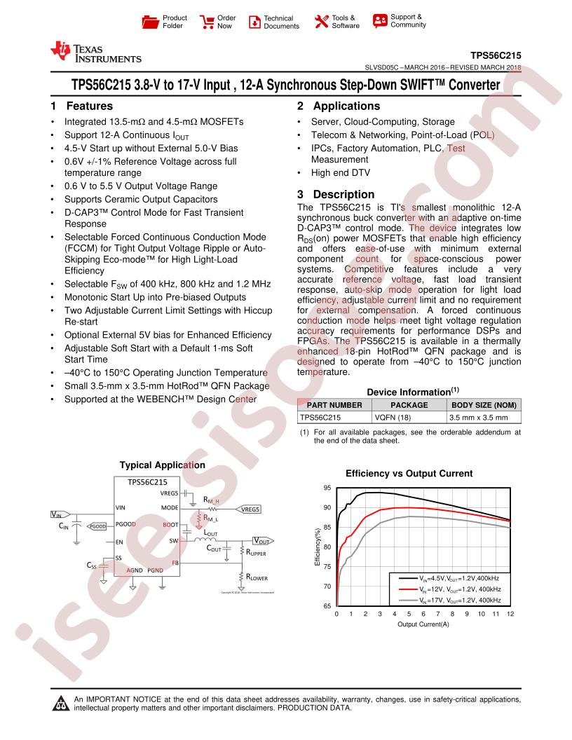TPS56C215 Datasheet