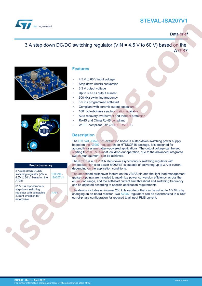 STEVAL-ISA207V1 Data Brief