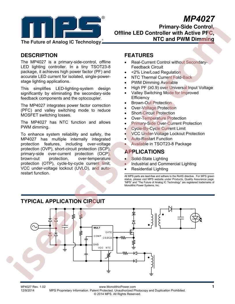 MP4027 Datasheet
